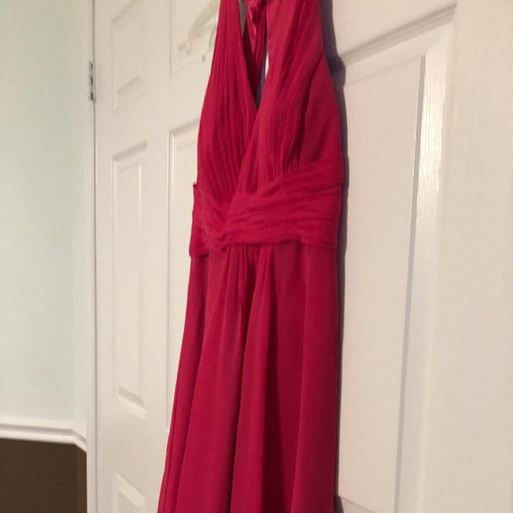 Ann Taylor fuchsia silk dress with built-in bra - Picture 2 of 5